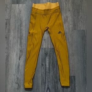 Adidas Cold.Rdy Running Leggings, Gold Size Medium